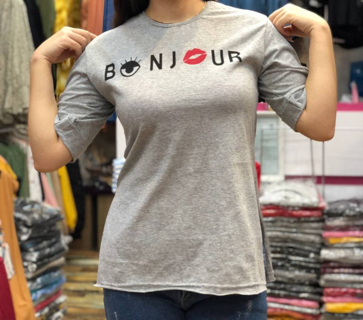 فروش عمده تیشرت زنانه نخ پنبه